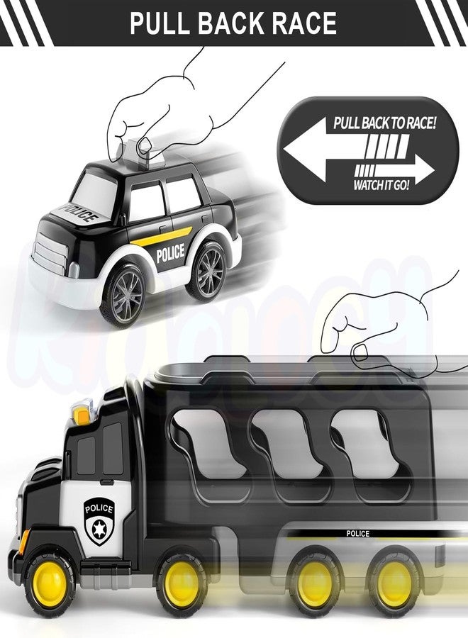 Kidology 5-in-1 Friction-Powered Police Truck Toy Set with Music for Kids Ages 3+ | Montessori Educational Transport Carrier Vehicle Toy for Boys & Girls, Fun Birthday Gift - Image 5
